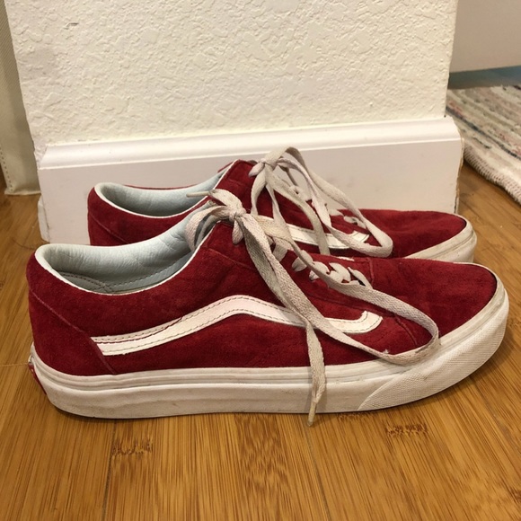 vans red suede old skool